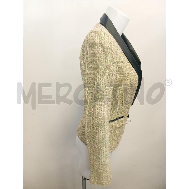 BLAZER DONNA PINKO TWEED VERDE REVER SATIN NERO  | Mercatino dell'Usato Verona fiera 3