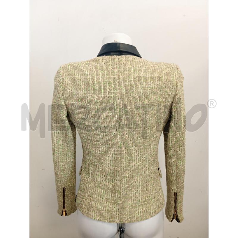 BLAZER DONNA PINKO TWEED VERDE REVER SATIN NERO  | Mercatino dell'Usato Verona fiera 4
