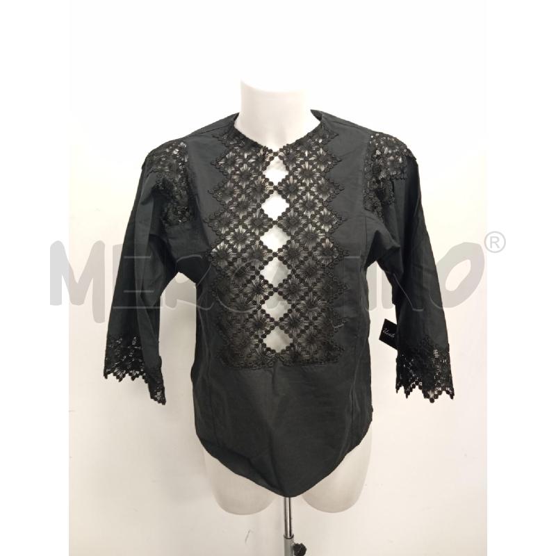 BLUSA DONNA SANDRO COTONE NERO RICAMATA | Mercatino dell'Usato Verona fiera 1