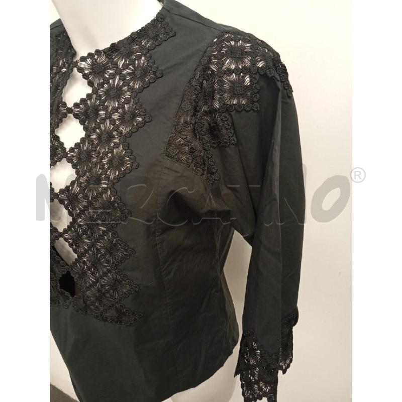 BLUSA DONNA SANDRO COTONE NERO RICAMATA | Mercatino dell'Usato Verona fiera 2