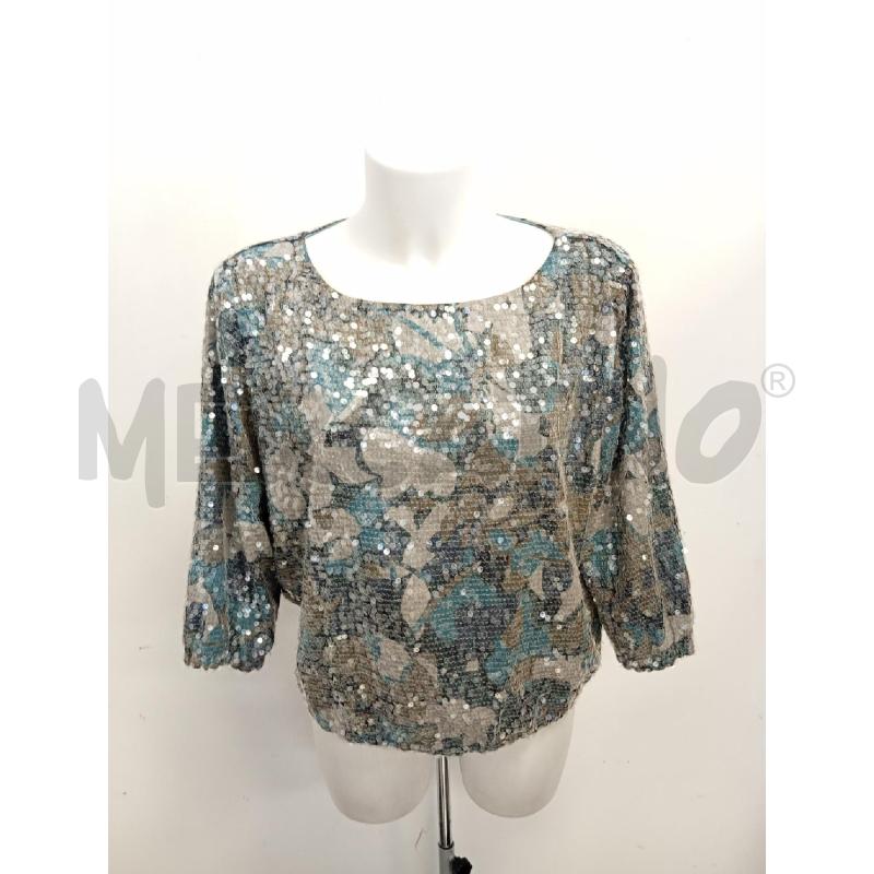 BLUSA DONNA TWIN SET PAILLETTES GRI CAMOUFLAGE BLU  | Mercatino dell'Usato Verona fiera 1
