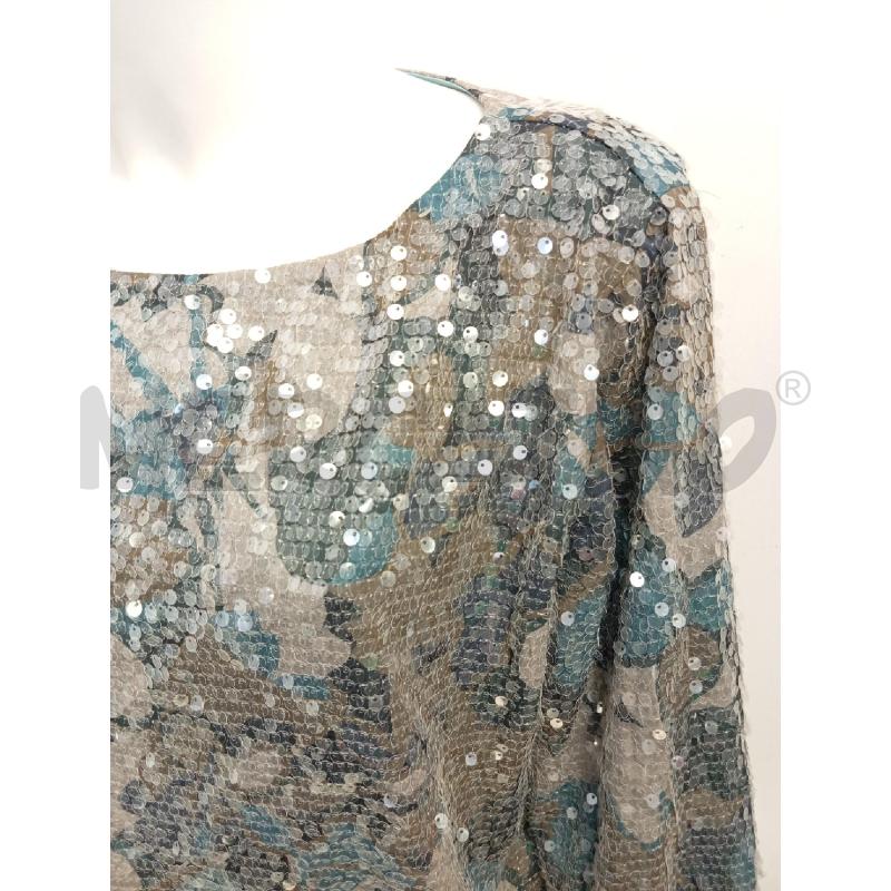 BLUSA DONNA TWIN SET PAILLETTES GRI CAMOUFLAGE BLU  | Mercatino dell'Usato Verona fiera 2