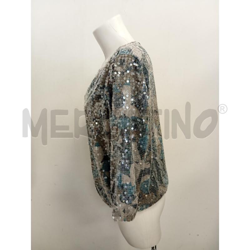 BLUSA DONNA TWIN SET PAILLETTES GRI CAMOUFLAGE BLU  | Mercatino dell'Usato Verona fiera 3