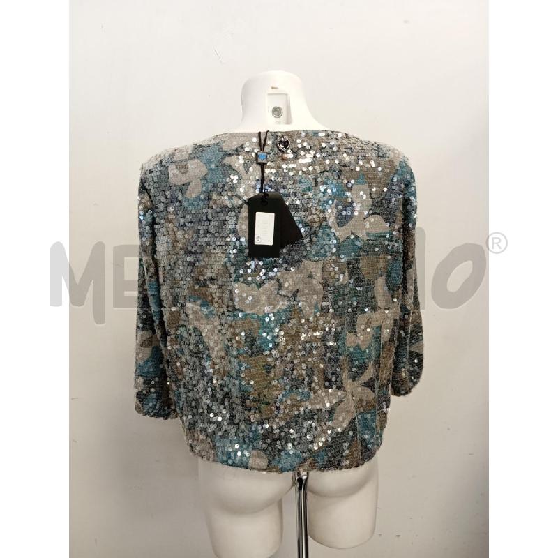 BLUSA DONNA TWIN SET PAILLETTES GRI CAMOUFLAGE BLU  | Mercatino dell'Usato Verona fiera 4