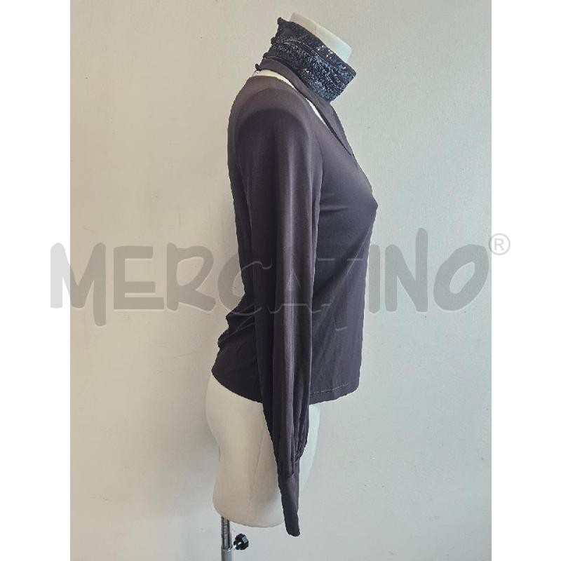 BLUSA D ANGELO MARANI MARRONE COLLO PAILLETTES  | Mercatino dell'Usato Verona fiera 2