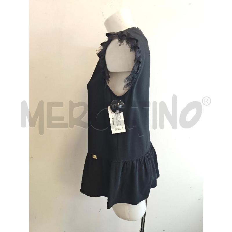BLUSA D CAVALLI CLASS NERA BORCHIE COLLO MAN PIZZO  | Mercatino dell'Usato Verona fiera 2
