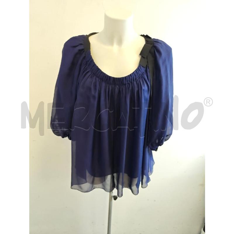 BLUSA D DIAN VON FURRSTENBERG BLU FIOCCO NERO  | Mercatino dell'Usato Verona fiera 1