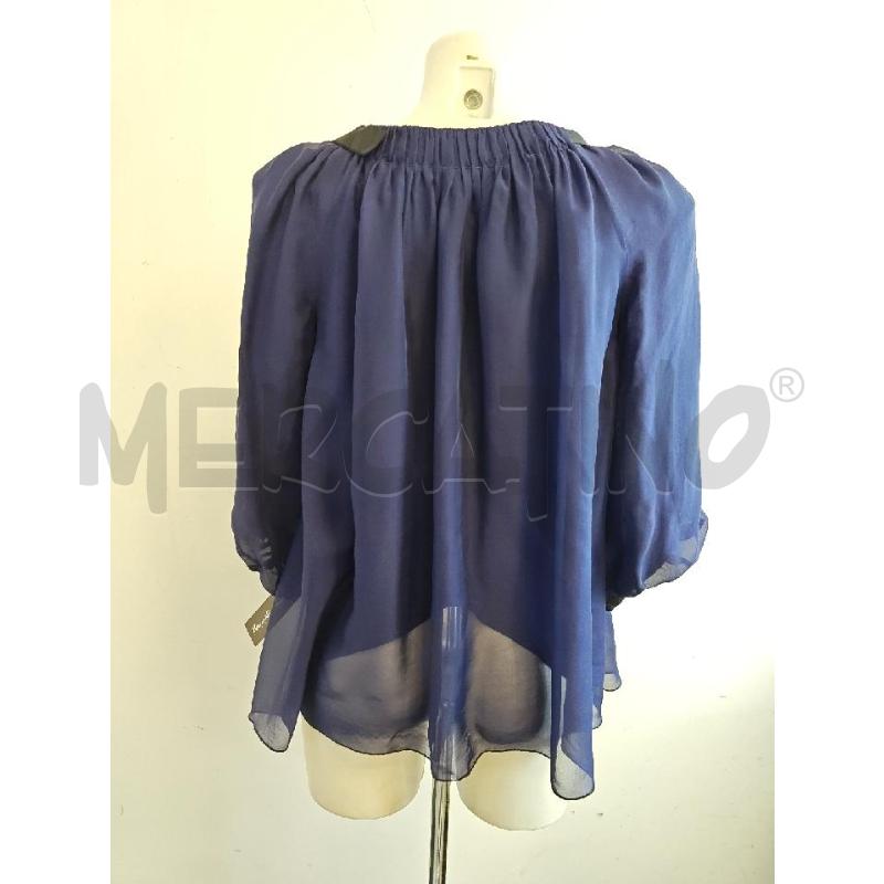 BLUSA D DIAN VON FURRSTENBERG BLU FIOCCO NERO  | Mercatino dell'Usato Verona fiera 3