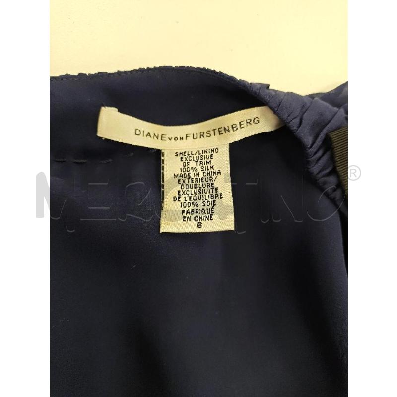 BLUSA D DIAN VON FURRSTENBERG BLU FIOCCO NERO  | Mercatino dell'Usato Verona fiera 4