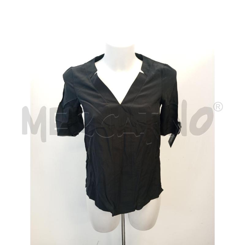 BLUSA D FALCONERI NERA SCOLLO A V SETA DAV  | Mercatino dell'Usato Verona fiera 1