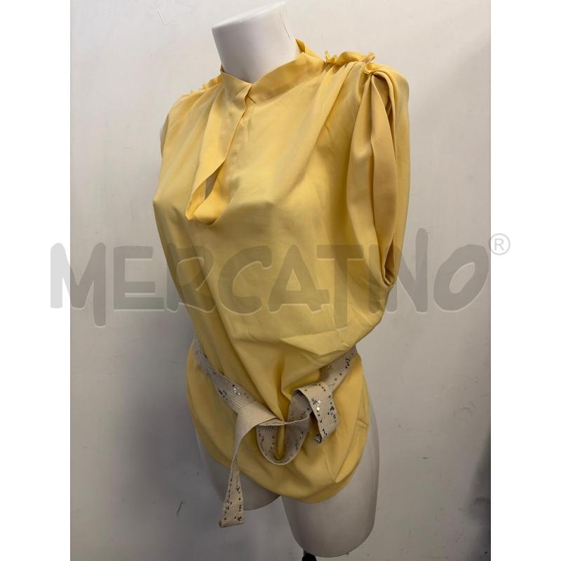 BLUSA D GIALLA PINKO CINTURA BEIGE PAILLETTES  | Mercatino dell'Usato Verona fiera 2
