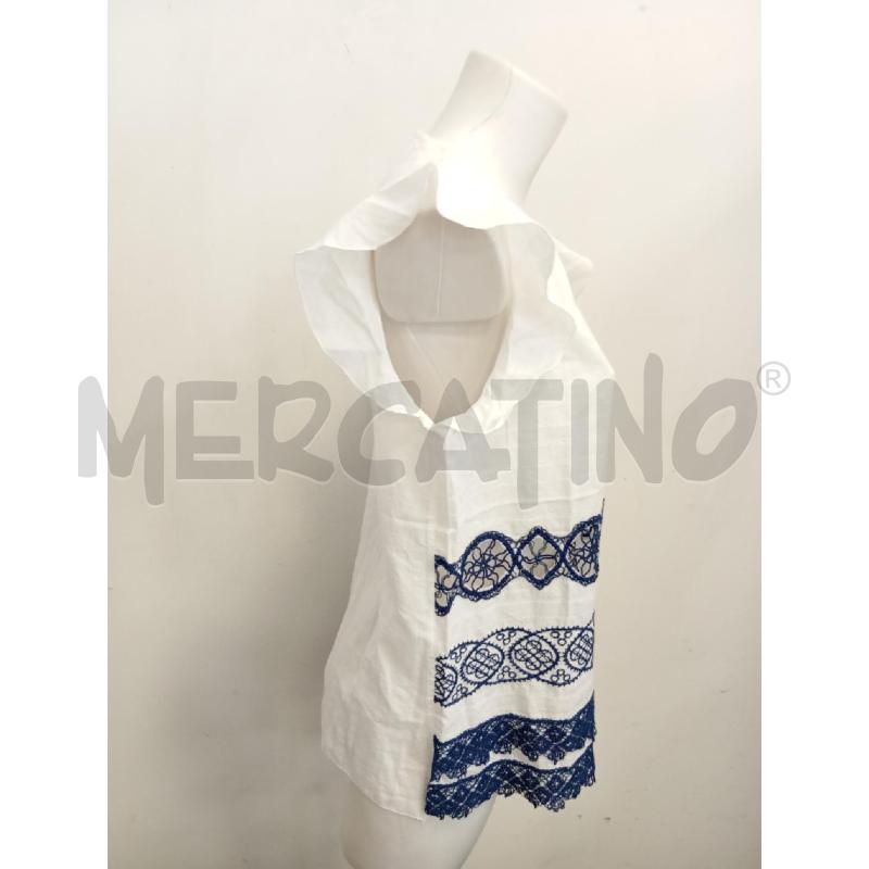 BLUSA D KRISTINA TI BIANCO BLU RICAMI | Mercatino dell'Usato Verona fiera 3