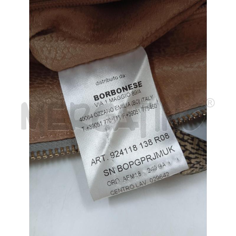 BORSA A SPALLA BORBONESE NYLON GRIGIO INSERTI STAMPA TAPIRO | Mercatino dell'Usato Verona fiera 4