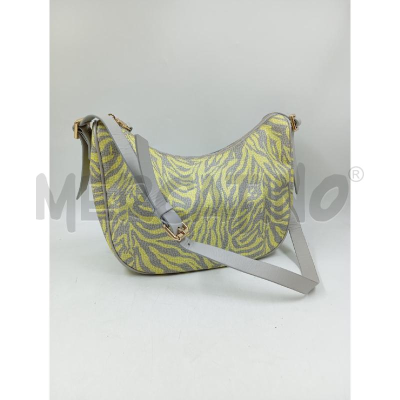 BORSA A SPALLA BORBONESE ZEBRATA GIALLO GRIGIO | Mercatino dell'Usato Verona fiera 1