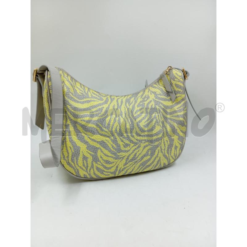 BORSA A SPALLA BORBONESE ZEBRATA GIALLO GRIGIO | Mercatino dell'Usato Verona fiera 2