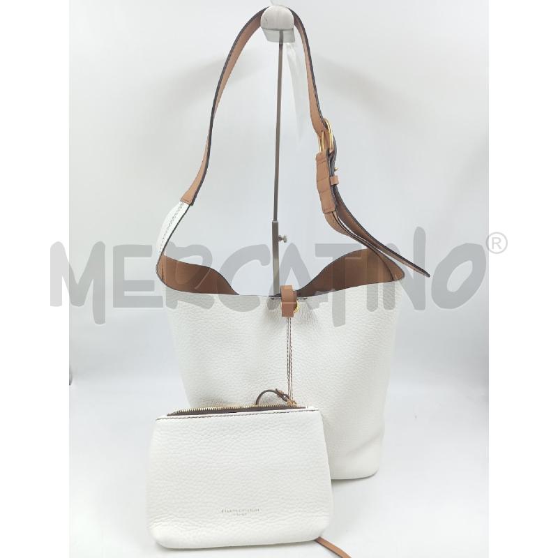 BORSA A SPALLA CHIARINI BIANCO INSERTI CUOIO | Mercatino dell'Usato Verona fiera 1