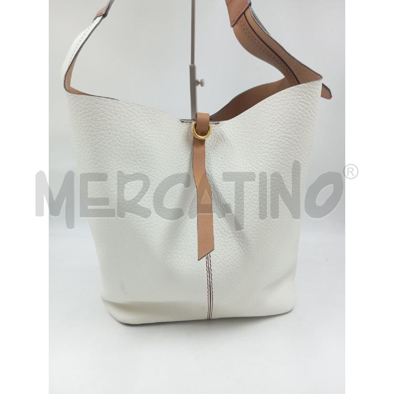 BORSA A SPALLA CHIARINI BIANCO INSERTI CUOIO | Mercatino dell'Usato Verona fiera 2