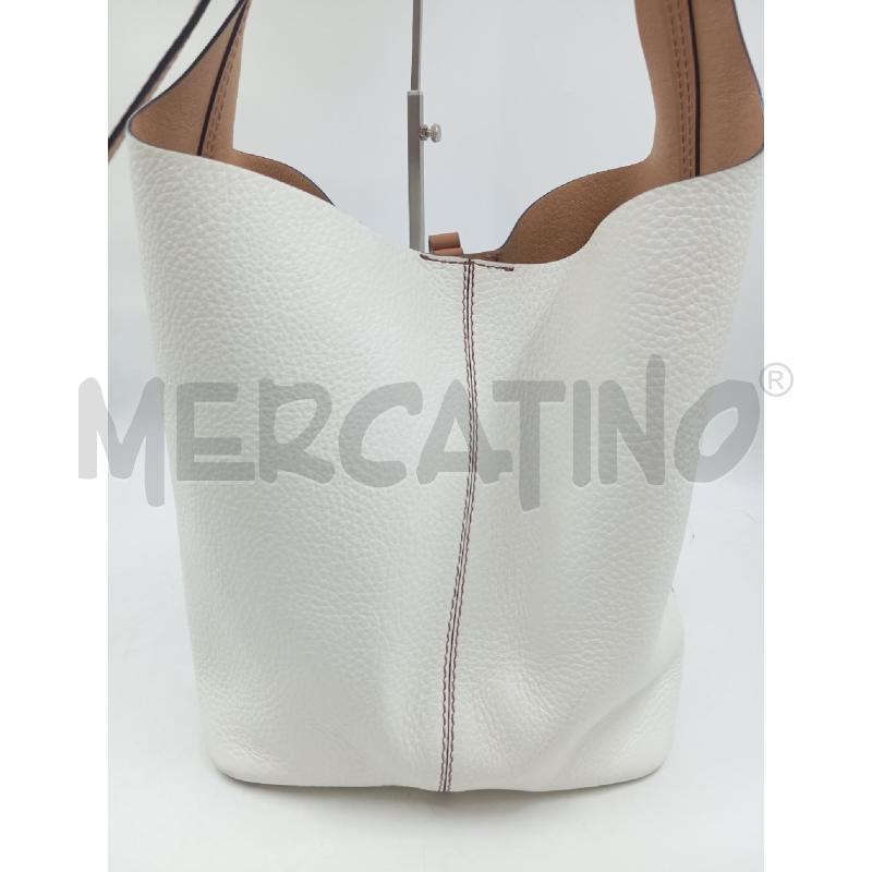BORSA A SPALLA CHIARINI BIANCO INSERTI CUOIO | Mercatino dell'Usato Verona fiera 3