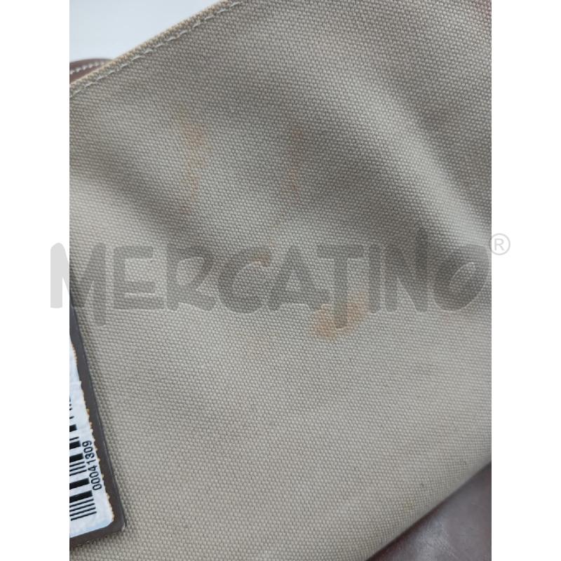 BORSA A SPALLA MALIPARMI TESSUTO BEIGE CUOIO MARRONE  | Mercatino dell'Usato Verona fiera 4
