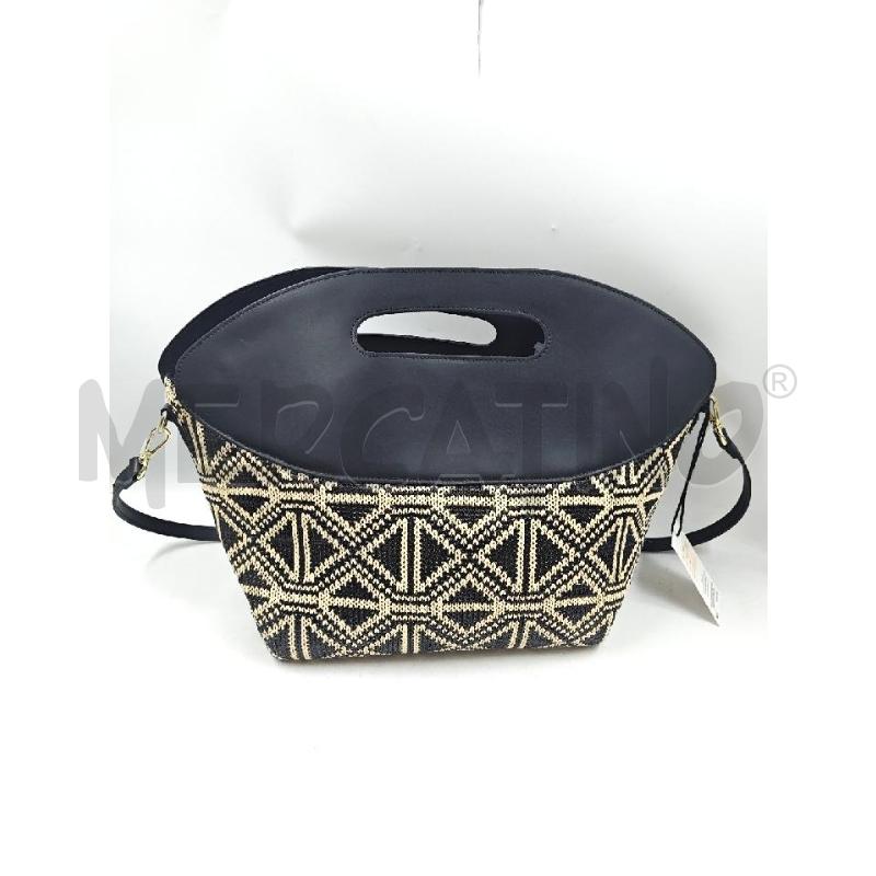 BORSA DONNA A MANO CON TRACOLLA JACQUARD NERA BEIGE  | Mercatino dell'Usato Verona fiera 1