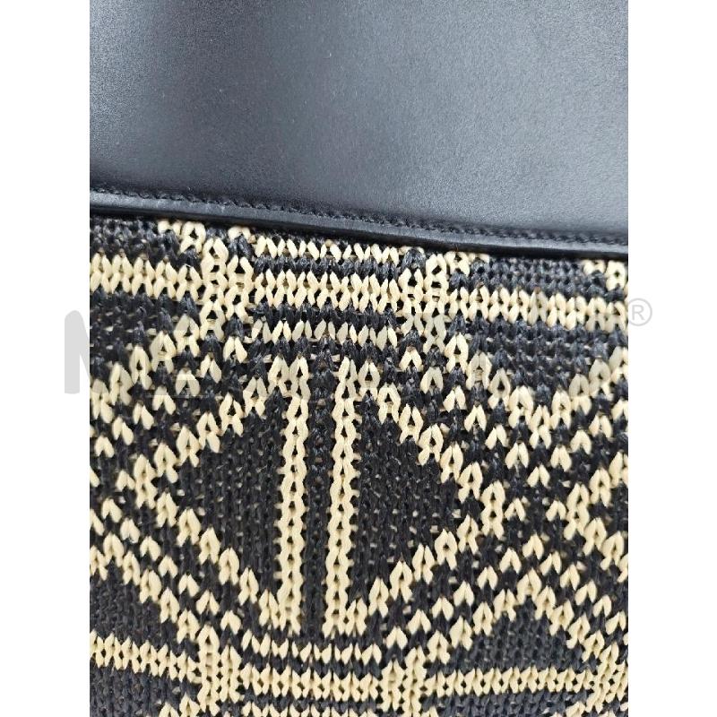 BORSA DONNA A MANO CON TRACOLLA JACQUARD NERA BEIGE  | Mercatino dell'Usato Verona fiera 2