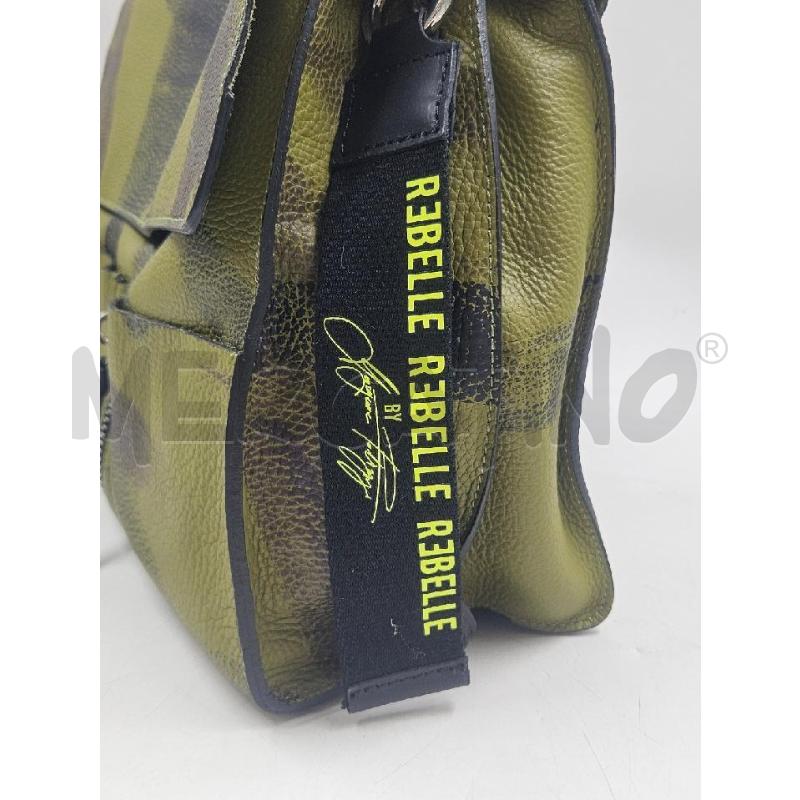 BORSA DONNA REBELLE VERDE MILITARE CERNIERA DAV  | Mercatino dell'Usato Verona fiera 3