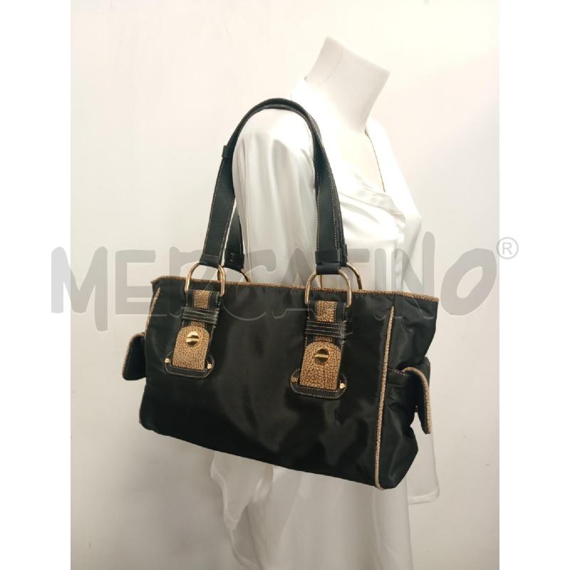 BORSA D BORBONESE NERA NYLON INSERTO STAMPA TAPIRO  | Mercatino dell'Usato Verona fiera 1