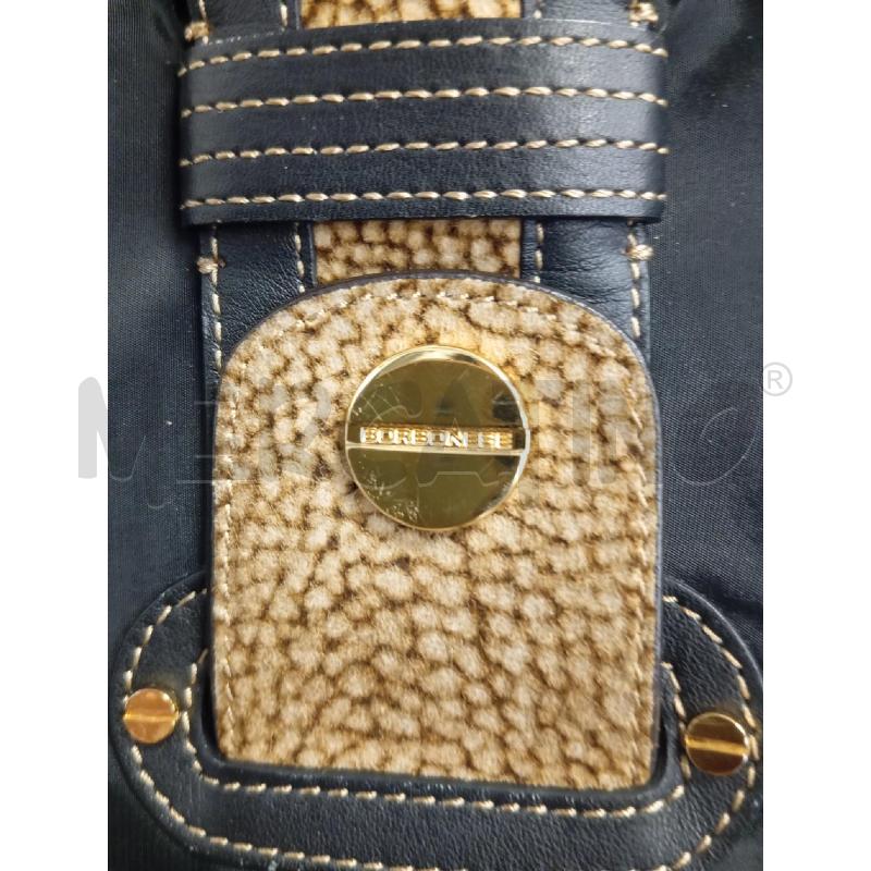 BORSA D BORBONESE NERA NYLON INSERTO STAMPA TAPIRO  | Mercatino dell'Usato Verona fiera 2