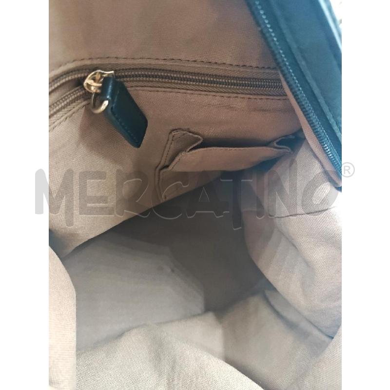 BORSA D BORBONESE NYLON NERA MANICI BORDEAUX IN PELLE  | Mercatino dell'Usato Verona fiera 2