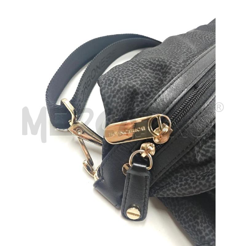 BORSA D BORBONESE NYLON NERA MANICI BORDEAUX IN PELLE  | Mercatino dell'Usato Verona fiera 3