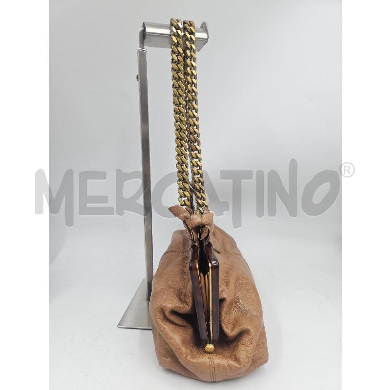 BORSA D CHLOÈ CHIUSURA RIGIDA CAMMELLO CATENA DOR MARRONE  | Mercatino dell'Usato Verona fiera 2