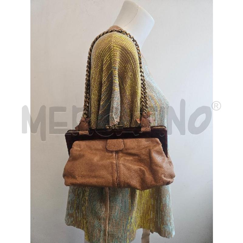 BORSA D CHLOÈ CHIUSURA RIGIDA CAMMELLO CATENA DOR MARRONE  | Mercatino dell'Usato Verona fiera 5