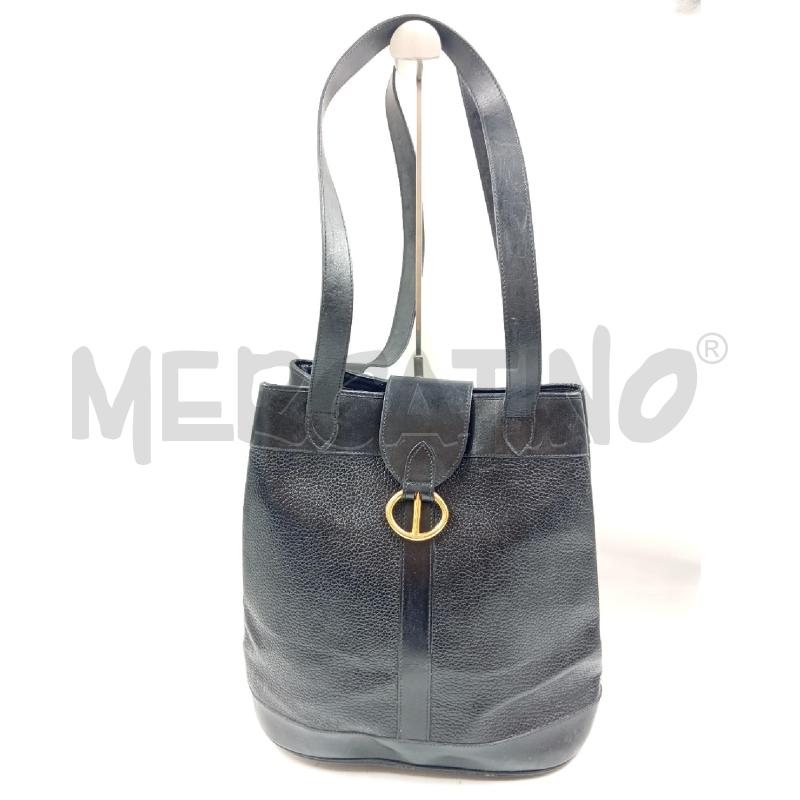 BORSA D CHRISTIAN DIOR A SECCHIELLO PELLE NERA VINTAGE  | Mercatino dell'Usato Verona fiera 1