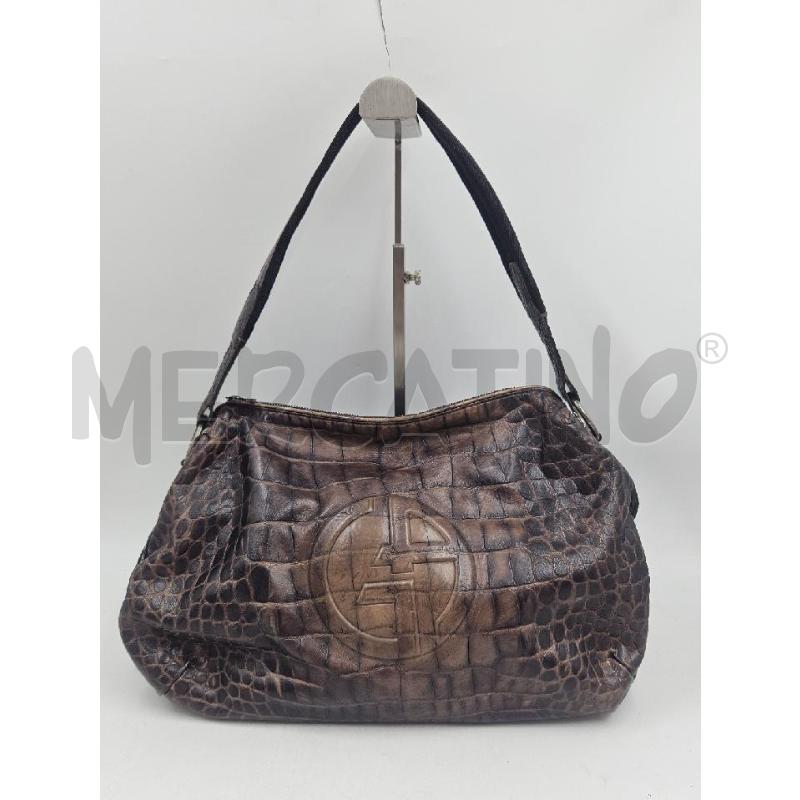 BORSA D GIORGIO ARMANI STAMPA COCCO MARRONE  | Mercatino dell'Usato Verona fiera 1
