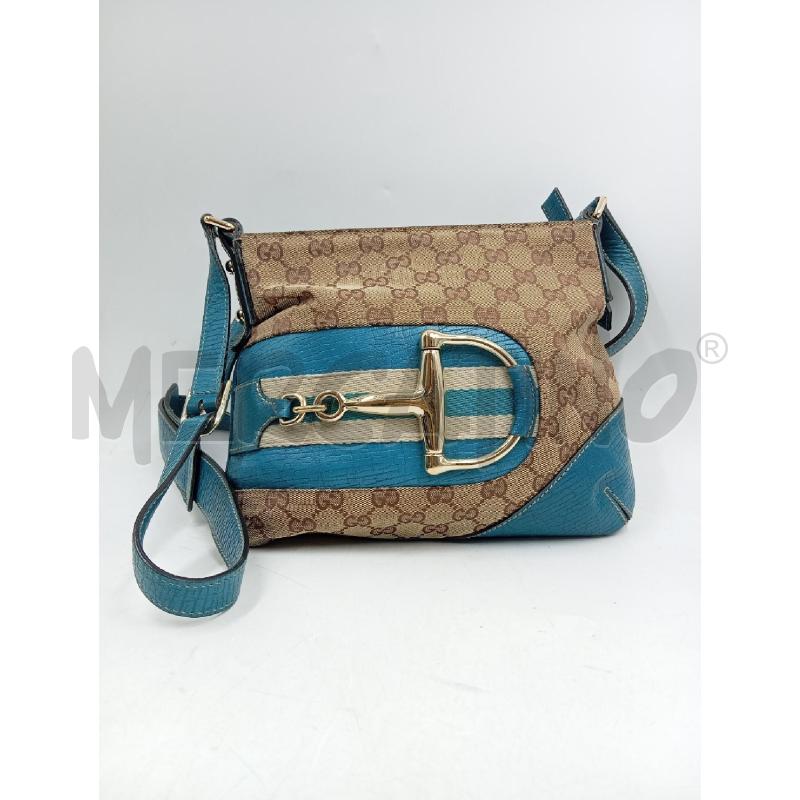 BORSA D GUCCI TELA GG CANVAS CELESTE GANCIO MET | Mercatino dell'Usato Verona fiera 1