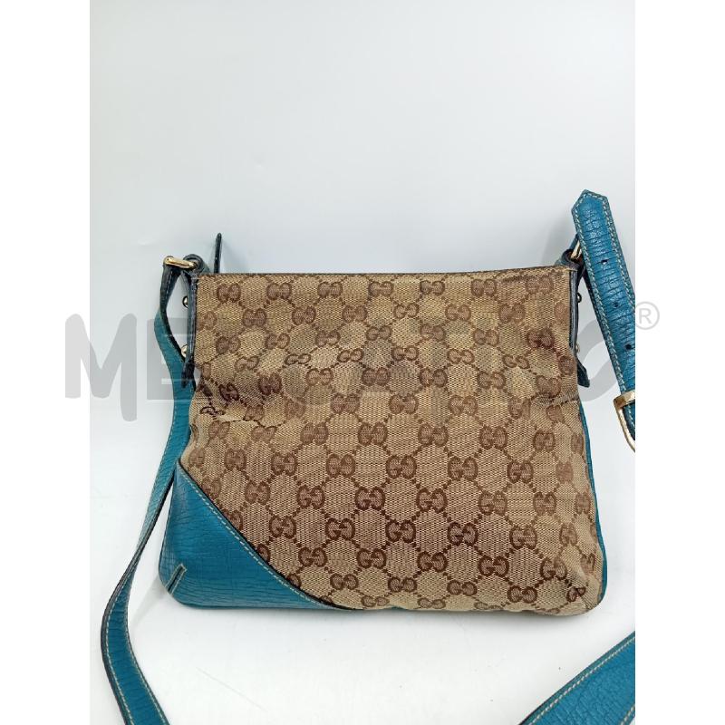 BORSA D GUCCI TELA GG CANVAS CELESTE GANCIO MET | Mercatino dell'Usato Verona fiera 2
