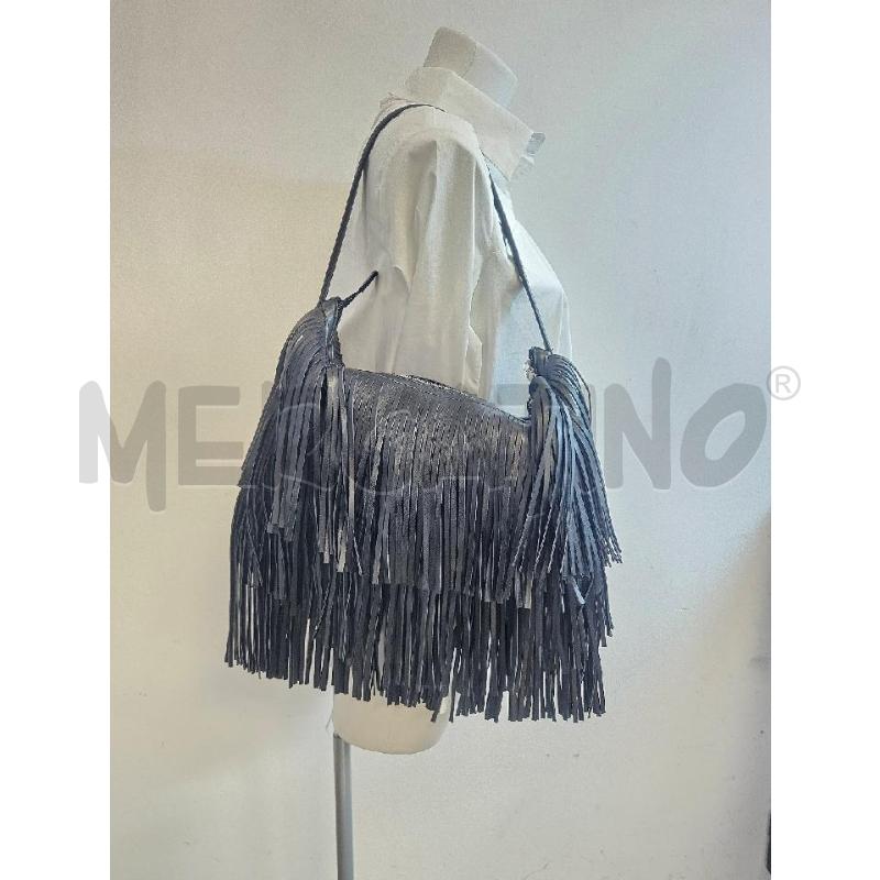 BORSA D LIVIANA CONTI NERA PELLE VEGANA CON FRANGIA  | Mercatino dell'Usato Verona fiera 3
