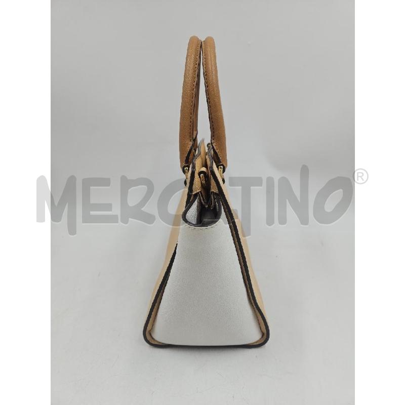 BORSA D MICHAEL KORS SELMA BEIGE LATERALI BIANCHI  | Mercatino dell'Usato Verona fiera 2