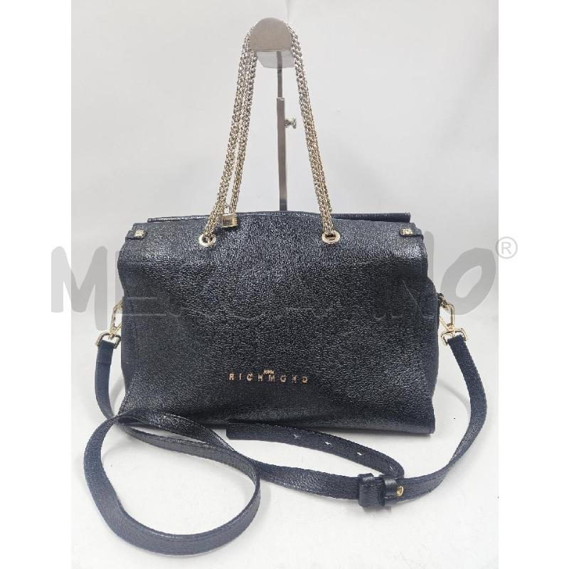 BORSA D RICHMOND  CON MANICI INTRECCIATI NERA IN PELLE   | Mercatino dell'Usato Verona fiera 1