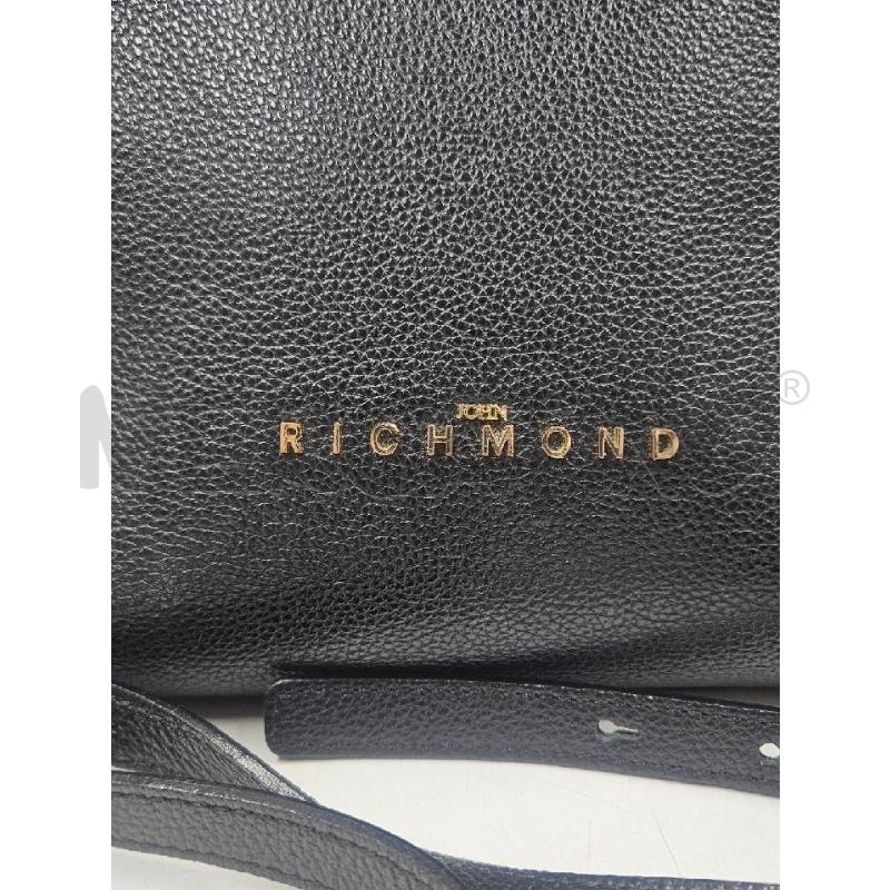 BORSA D RICHMOND  CON MANICI INTRECCIATI NERA IN PELLE   | Mercatino dell'Usato Verona fiera 2