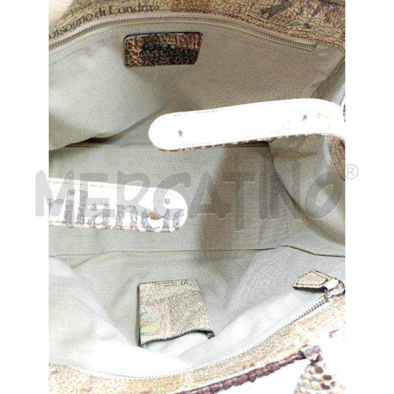 BORSA D SILVIA MORINI MARRONE MANICI STAMPA PITONE  | Mercatino dell'Usato Verona fiera 3