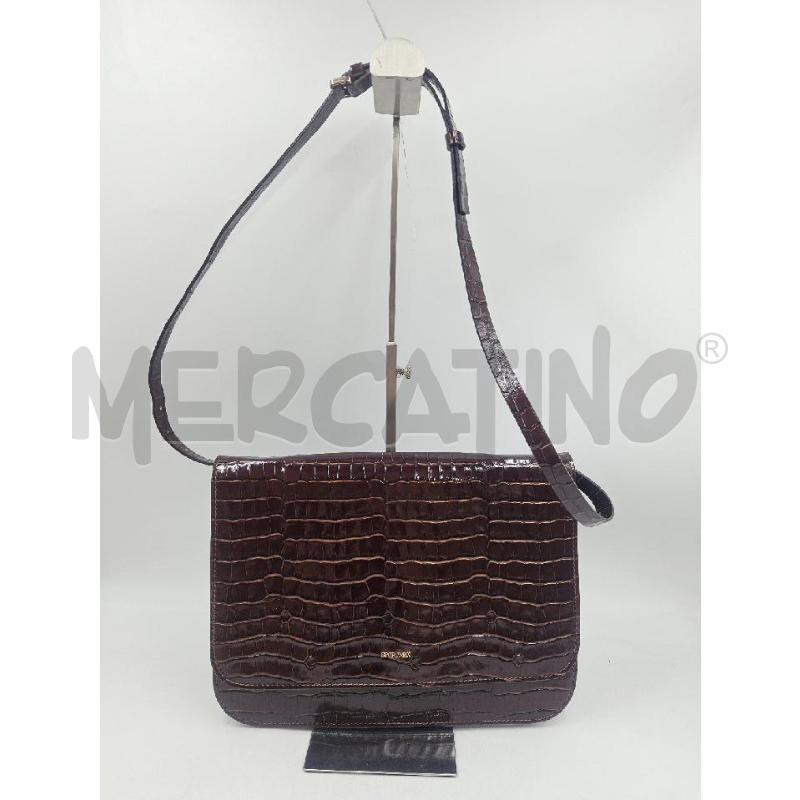 BORSA D SPORTMAX ANIMALIER MARRONE SCRITTA DORATA  | Mercatino dell'Usato Verona fiera 1