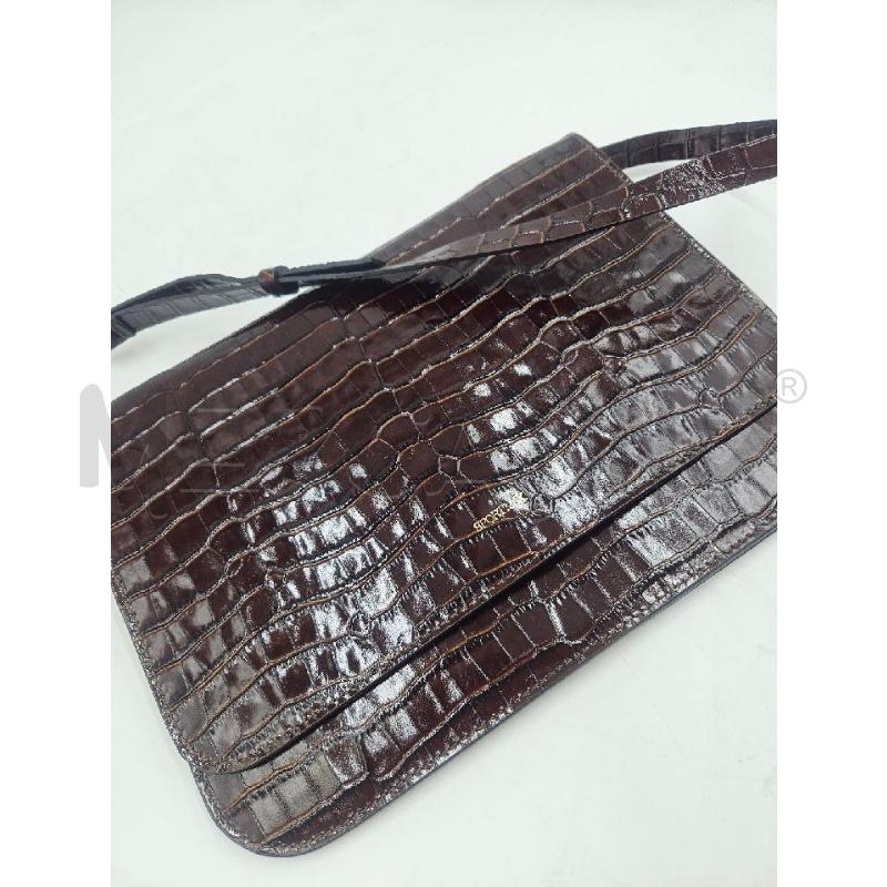 BORSA D SPORTMAX ANIMALIER MARRONE SCRITTA DORATA  | Mercatino dell'Usato Verona fiera 2