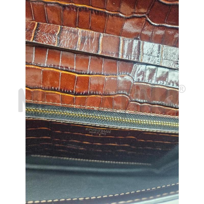BORSA D SPORTMAX ANIMALIER MARRONE SCRITTA DORATA  | Mercatino dell'Usato Verona fiera 3