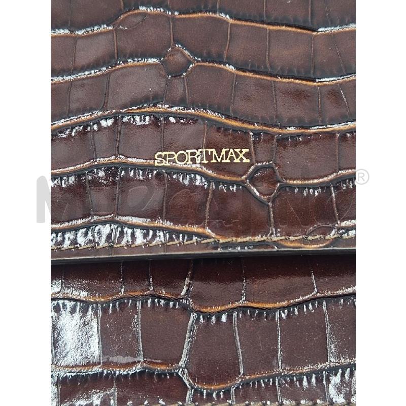 BORSA D SPORTMAX ANIMALIER MARRONE SCRITTA DORATA  | Mercatino dell'Usato Verona fiera 4