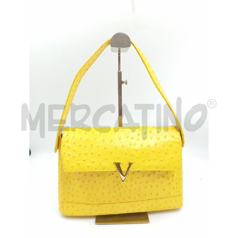 BORSA D VALENTINO VINTAGE GIALLA STAMPA STRUZZO  | Mercatino dell'Usato Verona fiera 1