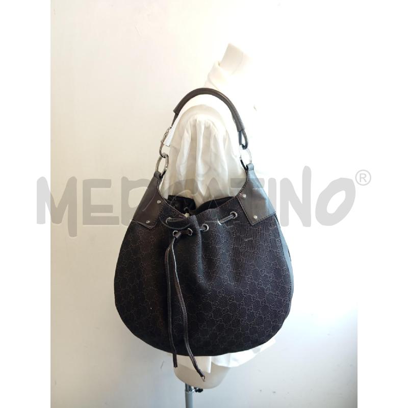 BORSA GUCCI TESSUTO MARRONE GG INSERTI PELLE | Mercatino dell'Usato Verona fiera 5
