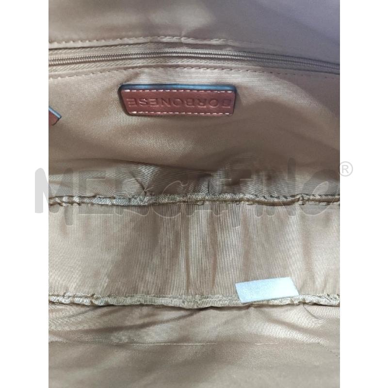 BORSA HOBO BORBONESE PELLE MARRONE TESSUTO BEIGE  | Mercatino dell'Usato Verona fiera 4
