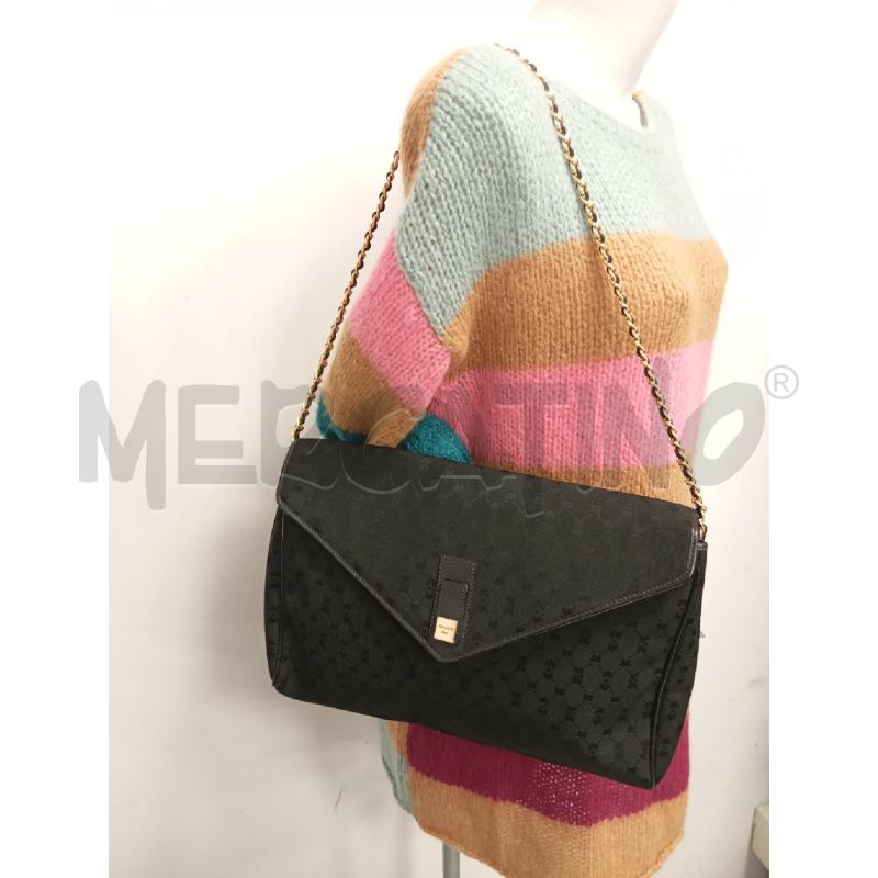BORSA NINA RICCI TESSUTO NERO TRACOLLA DORATA  | Mercatino dell'Usato Verona fiera 1