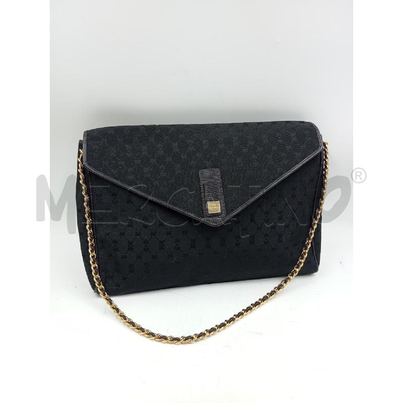 BORSA NINA RICCI TESSUTO NERO TRACOLLA DORATA  | Mercatino dell'Usato Verona fiera 2